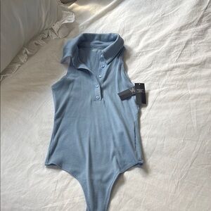Blue Sleeveless One Piece bodysuit small